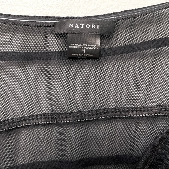 Natori Sheer Mini Dress, Black Sz M - Picture 3 of 5